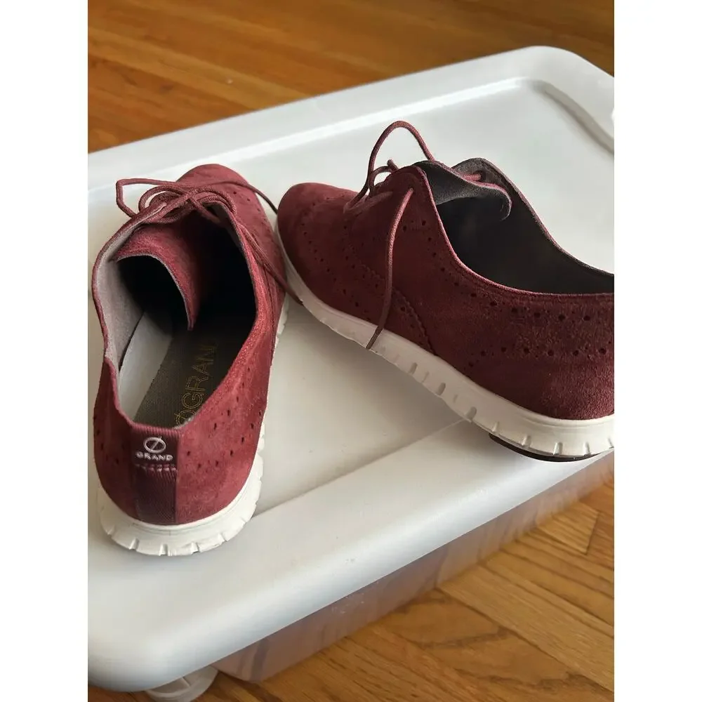 Cole HaanBurgundy  Zerogrand Wingtip Oxford Shoes Womens 10 B